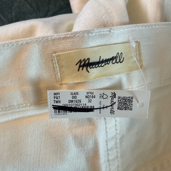 Madewell Low-Slung Straight Jeans Tile White Size 32 NWT Nautical Preppy Classic - Picture 10 of 13